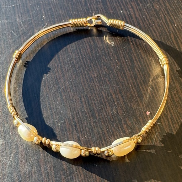 Ronaldo Jewelry Bella Kids 2.25 Inch Bracelet Gold Pearl No Box Girls Children - Picture 3 of 8